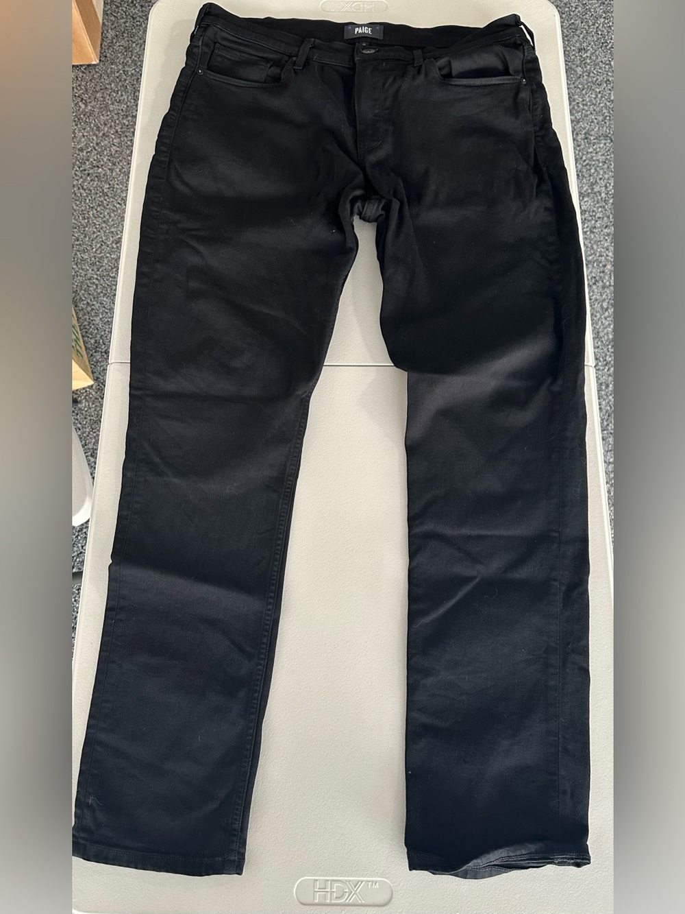 PAIGE Men's Black Straight Jeans
